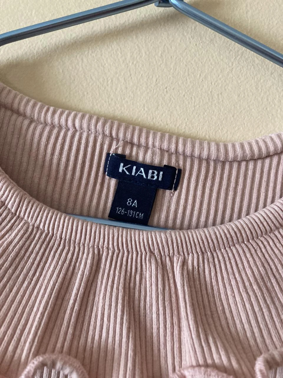 Camiseta acanalada rosa con cuello volant Kiabi de 8 años – photo 2